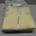 MooMee Bedding Sheet Set 100% Washed Cotton Linen Like Textured Breathable Durable Soft Comfy (Heathered Butter Yellow, Full)