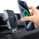 Wireless Car Charger, 15W Auto-Clamping Charger Mount, Air Vent Car Charging Holder for iPhone 15 14 13 12 11 Pro Max Plus Mini X Xr Xs, Samsung S23 S22 S21 S20 Note 20, Google, LG, etc (Black)