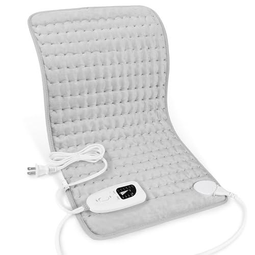 Deepsoon Heating Pad,Electric Heating Pads for Back,Neck,Moist Heating Pad for Abdomen Shoulder Knee Legs,Dry/Moist Heat&Auto Shut Off,Mother's Day Birthday for Men and Women,Light Gray,24x12 Inch