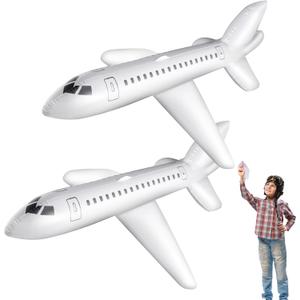 Syhood White 2 Pcs 79 Inch Large Inflatable Airplane Balloon Airplane Aviation Themed for Outdoor Birthday Party Gifts Swimming Pool Decorations Toys