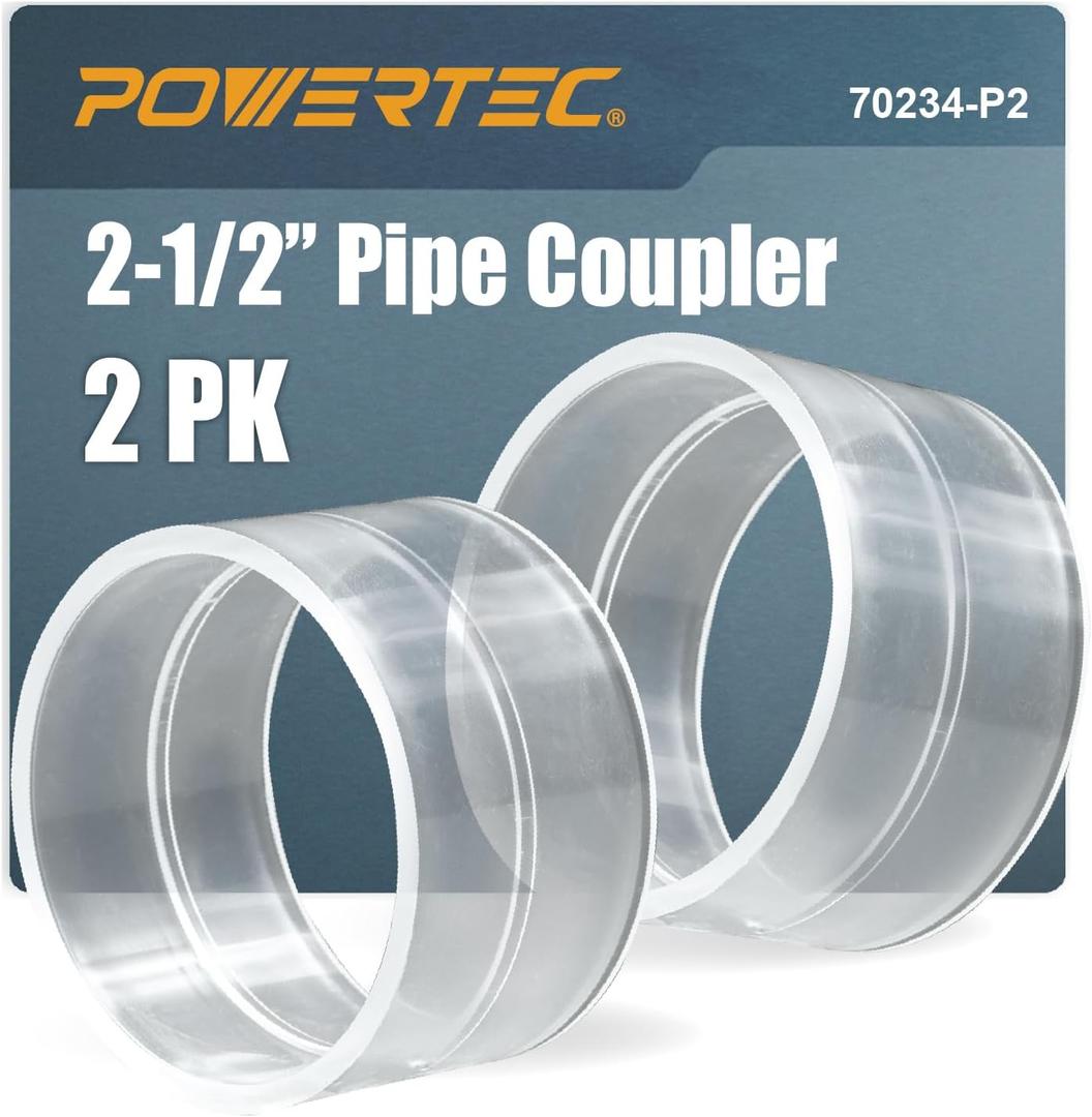 POWERTEC 70234-P2 2-1/2" Pipe Coupling, Clear