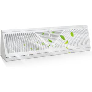 Baseboard Register Diffuser Vent Covers: 18 Inch Baseboard Diffuser (Duct Opening Size) - Smooth Air Adjust Lever & Easy Install for Home Floor Wall Register Vent Cover - White