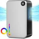 Dehumidifier, 95OZ Dehumidifiers for Home 1000 Sq.Ft, Quiet with Auto Shut Off, Humidity Display Dehumidifier for Bedroom/Bathroom, Timer, Drain Hose, 7-color LED light, Moisture Absorbers (Grey)