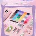 50000 Pcs 30 Colors Bedazzling kit, Resin Jelly Rhinestones Kit, 3mm Flatback Rhinestones with 4 Pcs B7000 Jewelry Glue & Tools, All-in-One Resin Jelly Rhinestones for DIY Arts & Crafts Gifts
