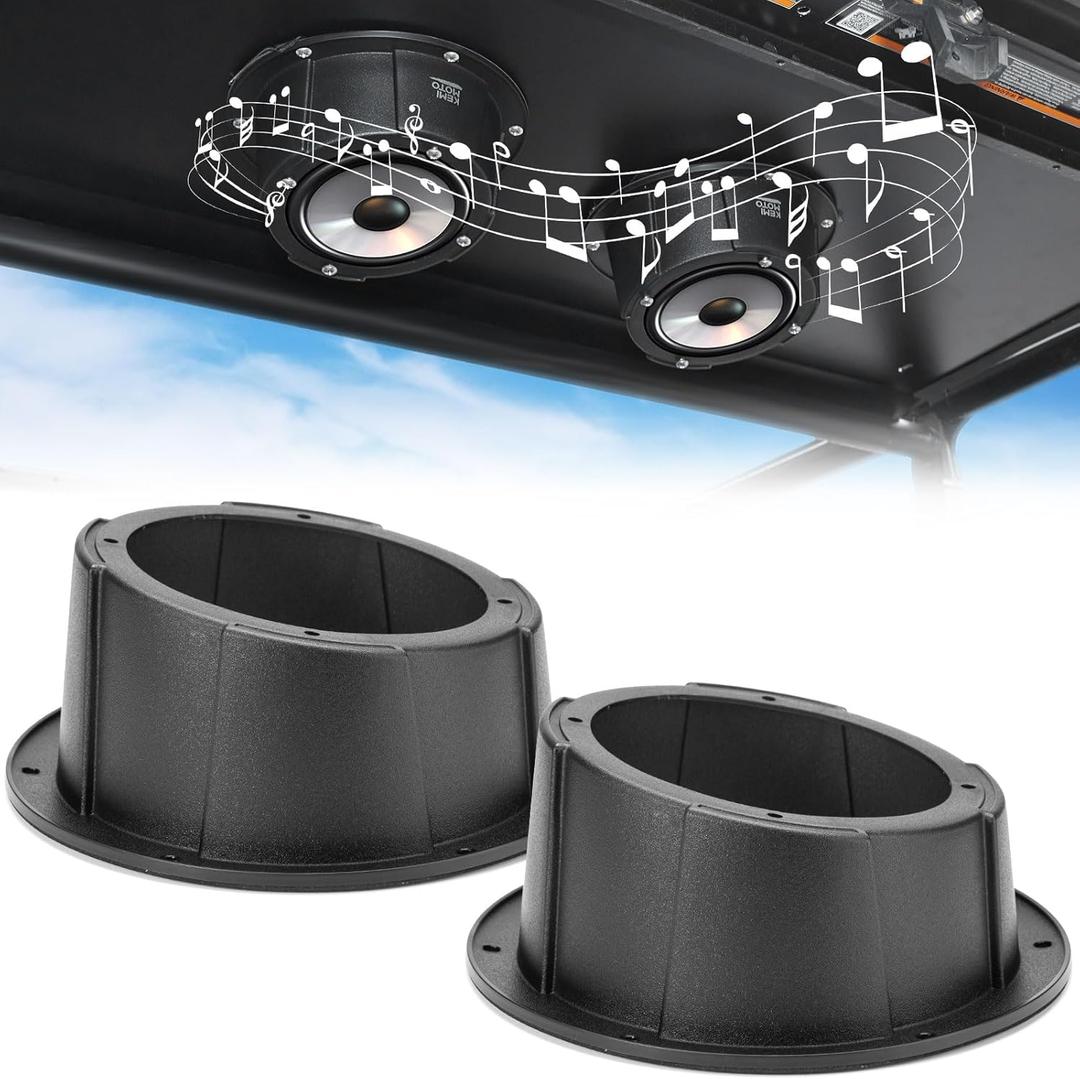 KEMIMOTO 2PCS Angled Speaker Enclosures Boxes Pods, Universal for 6.5" Speakers Compatible with UTVs, RVs, Cars, Boats, Trunks, Trailers for 9.56 Inch Surface Mount (Black)