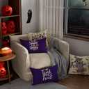 Halloween Pillow Covers Trick or Treat Vases Pumpkins Scarecrow Throw Pillow Cases Set of 4 Autumn Decorations for Farmhouse Home Bedroom Sofa Couch Outdoor Holiday Decor 16x16 Inch