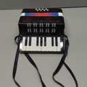 Accordion 17 Piano keys 8 Bass Button Kids Accordion Musical Instrument Mini Beginner Accordian Toy Gift (Black)