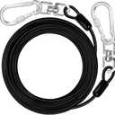 jenico Dog Tie Out Cable: 10 ft Dog Lead for Yard - Heavy Duty Chain Leash Outside for Small Large Dogs Up to 500 lbs - Outdoor Dog Runner Tether 