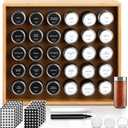 BOURBON & BARREL Wooden Spice Rack Organizer with Glass Jars | Stainless Steel Lids | Bamboo Countertop Spice Organization | 350 Waterproof Spice Labels | 2 Chalk Markers | 30 4oz Jars [Bamboo]