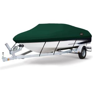 MSC Heavy Duty Oxford Ployester Made Trailerable Boat Cover,Fits V-Hull,Tri-Hull, Runabout Boat Cover (Model E - Length:20'-22' Beam Width: up to 100", Forest Green)