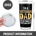 2 x Veteran Gifts for Dad, Vietnam & Army Veteran Gifts, Insulated Stainless Steel Travel Tumbler With Lid - 20 OZ