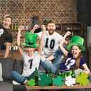 9 Pcs St Patrick's Day Wooden Table Decor Centerpiece Block Shamrock Clover Shape Irish Patty's Tiered Tray Tabletop Sign Decor for Office Mantel Dining Room Home Wood Saint Patrick Party Supplies