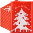 Christmas Poly Bubble Mailers 7 x 10 Inch Christmas Padded Envelopes Self Adhesive Retailer Holiday Shipping Bags for School Family Large Xmas Gift(40 Pcs,Xmas Tree)