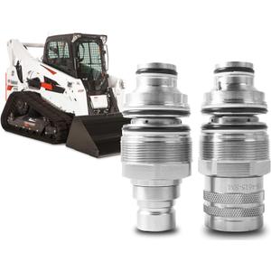 6679837 6680018 Hydraulic Flat Face Connect Coupler, Male & Female Coupler Kit, Thread 46mm Compatible with Bobcat 753-883, A220 - A770, S130 - S770, T140 - T870