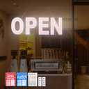 Open Sign for Business, 30"x10" Dimmable Large LED Open Signs with Hanging Installation for Cafes Store Restaurant Office Bar Pubs Hotel Salon (Warm White)