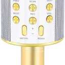 Gifts for 4 5 6 7 8 9 10 11 12 Year Old Girls, Handheld Karaoke Microphone for Kids Fun Toys for 4-13 Year Old Girls Birthday Gifts for 5-13 Year Old Girls Boys Teens - Gold
