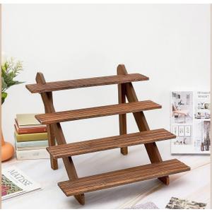 Gonice 4 Tier Wooden Display Riser, Tiered Walnut Wood Earring Display Stand, Cupcake Stand, Countertop Merchandise Display Stand for Selling