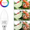 B11 LED Light Bulb E12 Candelabra LED Light Bulbs 5000 Kelvin Daylight White Ceiling Fan Bulb Chandelier Bulbs Candle Bulbs for Ceiling Fan, Non-Dimmable (12 Pack, Daylight White)