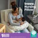 Boppy Nursing Pillow - Firm, Ergonomic U-Shaped Bottle and Breastfeeding Pillow with High Lift for Comfort and Support, Spacious Surface - Neutral Plants and Animals
