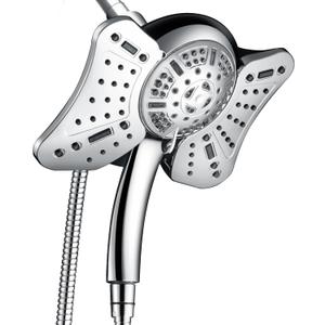 GRICH 2.5GPM Shower Head with Handheld Spray Combo: 2 in 1 Rainfall Shower Heads high pressure & Handheld Shower Head, 9 Spray Modes/Settings Detachable Shower Head with 60 Inch Hose (Silver)