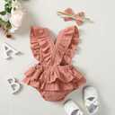 Baby Girls Half Birthday Outfit Infant 1/2 Birthday Clothes Romper Half Way to One Bodysuit (Pink) 6-12Y