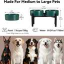 Raised Ceramic Dog Bowl Set with Stand, 7.5 Cups Elevated Dog Food Stand | 8.4'' Double Dog Food and Water Bowl Set, Non-Slip Dog Feeding Dishes for Small Breeds and Cats, 59.2 OZ, Green