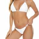 LIZENS Bikini Set for Women Tie Side Triangle String Sexy Swimsuit Womens Black Bikini Bathing Suit Tow Piece Bikinis Sets (White, L)