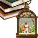 Christmas Snow Globe, Musical Glitter Lantern, Battery Operated Lantern, Swirling Snow Lantern, Christmas Tabletop Ornament, Glittering Festival Lantern for Christmas Festival Decoration