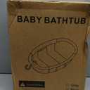 TOSGN Collapsible Baby Bathtub, 3s to Install, Baby Bath Tub with Soft Cushion & Thermometer, 0-36 Months Newborn Bathtub,Portable Travel Baby Tub, Blue
