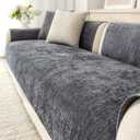 Non Slip Couch Cover, Washable Couch Cover for 3 Cushion Couch Sofa L Sharped Sofa, Cozy Couch Protector Pet Friendly(Dark Gray,36"x36")