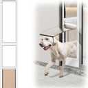 Dog Door for Sliding Glass Door, Adjustable Height 75 3/5" to 80", Aluminum Frame Sliding Glass Door Dog Door Insert, Suitable for Large Dogs Up to 75 lbs(Large,White)