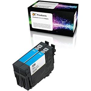 Remanufactured Ink Cartridge Replacement for Epson 220 for XP-320 XP-420 XP-424 WF-2630 WF-2650 WF-2660 WF-2750 WF-2760 (2 Cyan)