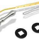 Boltigen Universal Front Mount Toilet Handle, Toilet Trip Lever Handle Replacement with Stainless Steel Flapper Chain, Brushed Nickel Toilet Tank Flush Handle Lever (1PC)