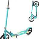 Kick Scooter for Ages 6+, Kids, Teens & Adults. Max Load 240 LBS. 8IN Big Wheels for Kids, Teens & Adults, 3 Adjustable Levels (Blue)