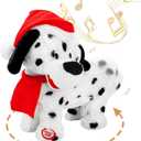 Twerking Dog Toy Booty Shaking Walking Santa Claus Puppy Musical Animated Christmas Plush Santa Singing and Dancing Stuffed Animals Dog-English Song