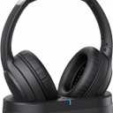 Wireless Headphones for TV Watching, TV Headphones Wireless for Seniors, Bluetooth 5.4 Headphones for TV with Versatile Transmitter Charging Dock, Instant Audio Sync for Parents, Glossy Black