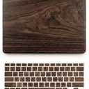 KECC Compatible with MacBook Pro 13 inch Case 2020-2025, 2016-2019 Release M2 M1 A2338 A2289 A2251 A2159 A1989 A1706 A1708 Plastic Hard Shell + Keyboard Cover, Walnut Wood