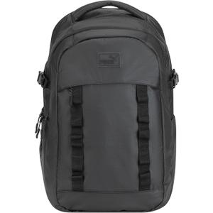 PUMA Coated Range Backpack with Padded Back & Adjustable Straps, Luggage Strap & Laptop Sleeve, Black, One Size