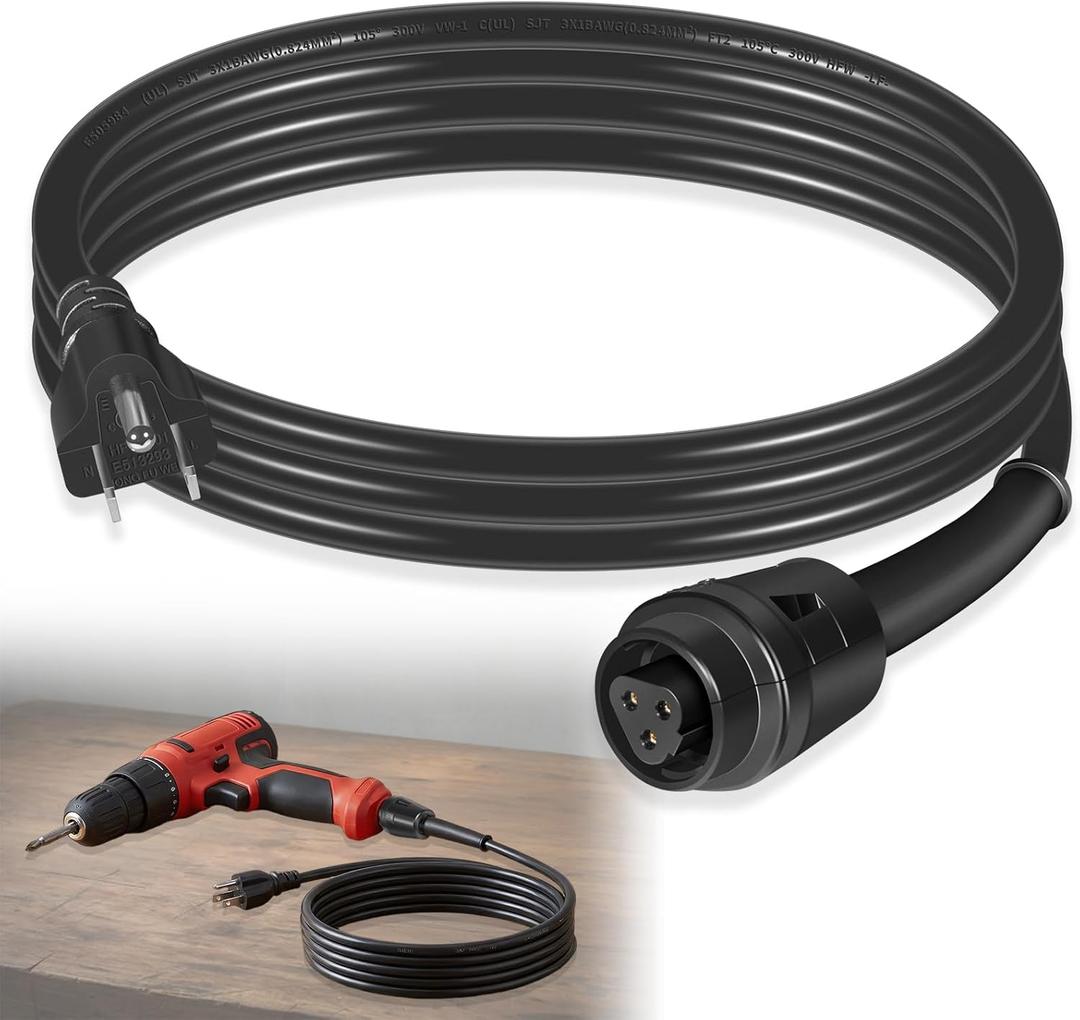 48-76-4008 Quick-Lok Cord 8-Foot 3 Wire Grounded Cord Replacement Quik Lock Cord 48-76-3008/48-76-4008 Electric Tool Power Cord for Quick-Lok Drills & Power Tools