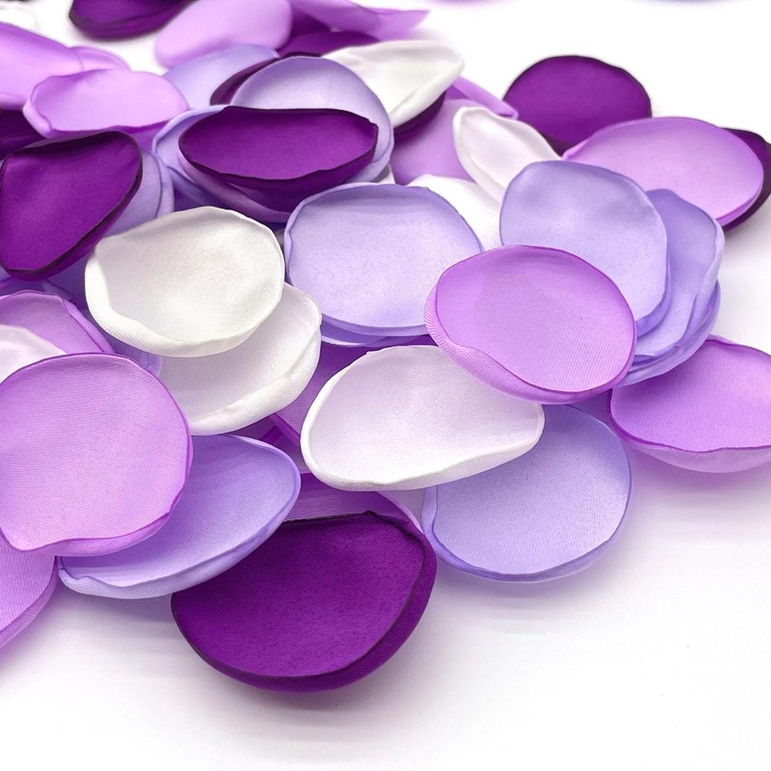 400Pcs Rose Petals for Wedding Decor Lavender Purple Silk Petals Flower Girl Scatter Petals for Aisle Table Centerpieces Reception, Bridal Shower Proposal Party Romantic Night