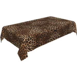 Leopard Rectangle Tablecloths 60x84 Inches Brown Cheetah Leopard Print Decorative Rectangle Tablecloths Modern Washable Reusable Table Covers for Home Kitchen Dining Room,Party