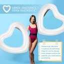 Junkin 47. 3 x 39. 4 Inch White Heart Pool Float Bachelorette Inflatable Swim Float Bride Pool Water Ring Loungers Tube Swimming for Engagement, Wedding, Summer Beach Party(2 Pcs)