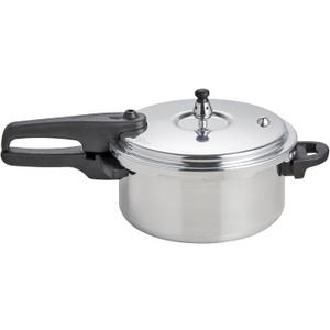 IMUSA 4.2 Quart Stovetop Aluminum Presure Cooker with safety valves for risk-free opening