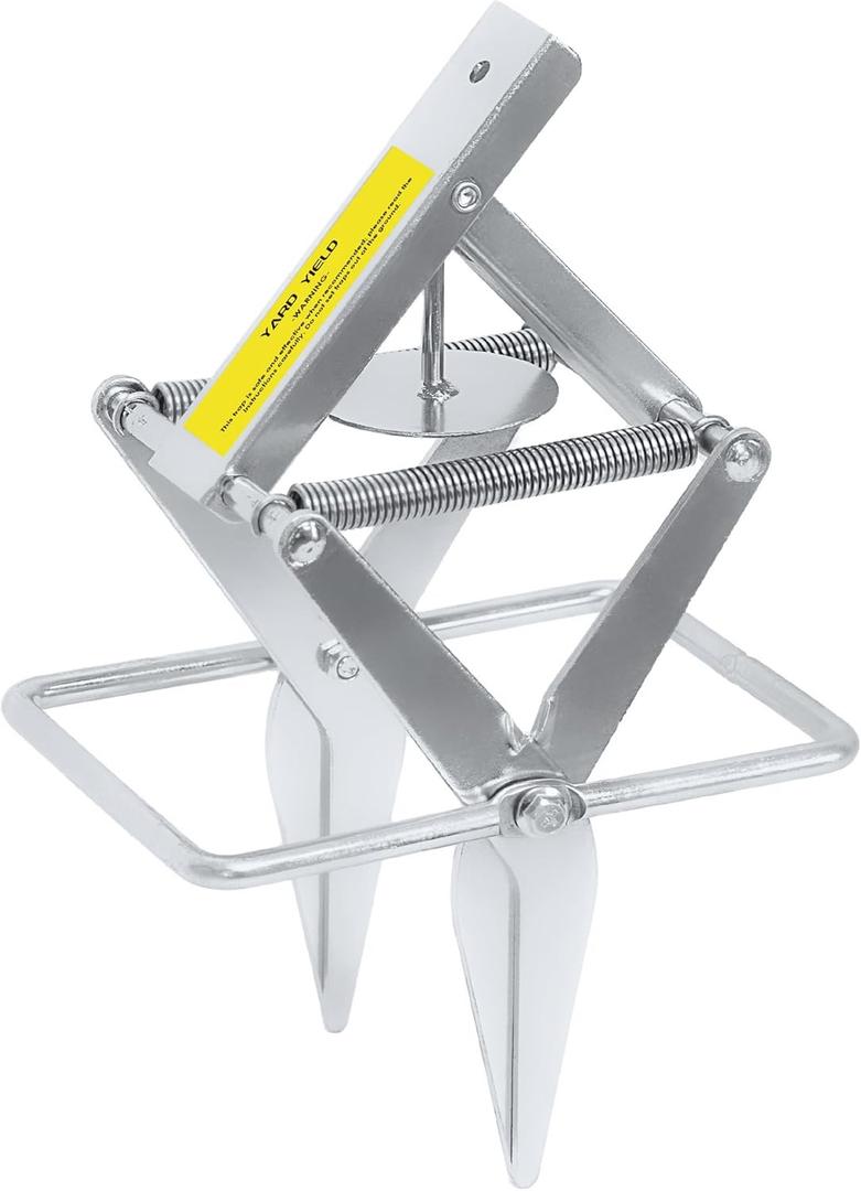 Mole Trap,Reusable Mole Gopher Trap,Galvanized Steel Mole Scissor Trap,Easy Set Quick Capture Gopher Trap for Lawns (Silver)