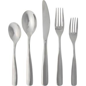 Gibson Home Hulton 20 Piece Flatware Silver Polish Silverware Set - Stainless Steel Utensils - Forks, Spoons, Knives