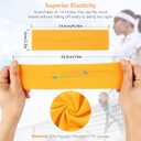 2 x Headbands for Women, Stretchy Non Slip Soft Cotton Cloth Hair Bands for Sports, Workout, Yoga and Running, 7pcs (Black, military green, burgundy, bright red, orange, flesh)