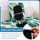 hyha Printed Couch Cushion Covers, Floral Sofa Covers Washable for 2 Cushion Couch, Stretch Pattern Outdoor Cushion Covers for Patio Furniture with Elastic Bottom(2 Packs, Monstera Deliciosa)