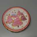 40Pcs 9 Inch Christmas Plates Merry Christmas Disposable Paper Plates Gold Foil Pink Xmas Tree Party Plates for Holiday Party Dinner Tableware Supplies Decor