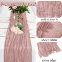 16 Pack Dusty Pink Cheesecloth Table Runners 20x120 Inch Gauze Table Runner Cheese Cloth 10FT Pink Table Runner Rustic Sheer Runner for Wedding Birthday Party Baby Shower Table Decor