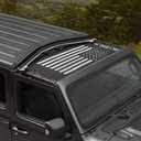 Voodonala for Jeep JL Sunshade Sun Shade Bikini Top Sunblock Mesh Heat Shield Mesh for 2018-2025+ Jeep Wrangler JL JLU 2/4 Door & 2020-2025 Gladiator JT, Block Heat Block UV Rays Flag (black)
